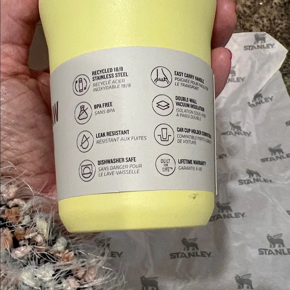 Stanley Yellow and Green IceFlow Flip Straw Tumbler